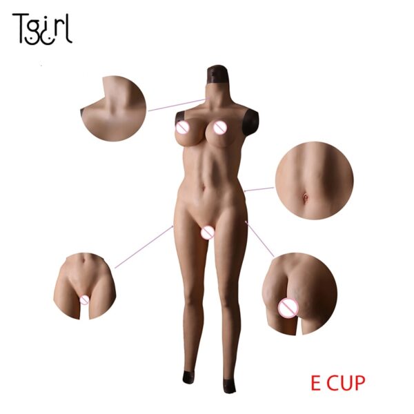 Tgirl Crossdressing Silikon Weiblichen Körper Anzug Ankle-länge Hosen E Tasse Silikon Brust Für Transgender Crossdresser Dragqueen