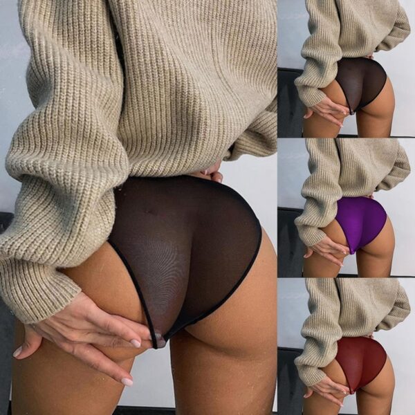 Transparente Weibliche Höschen Sehen Durch Mesh Unterwäsche Frau Sexy Nahtlose Briefs Damen Feste Dünne Unterwäsche Low Rise