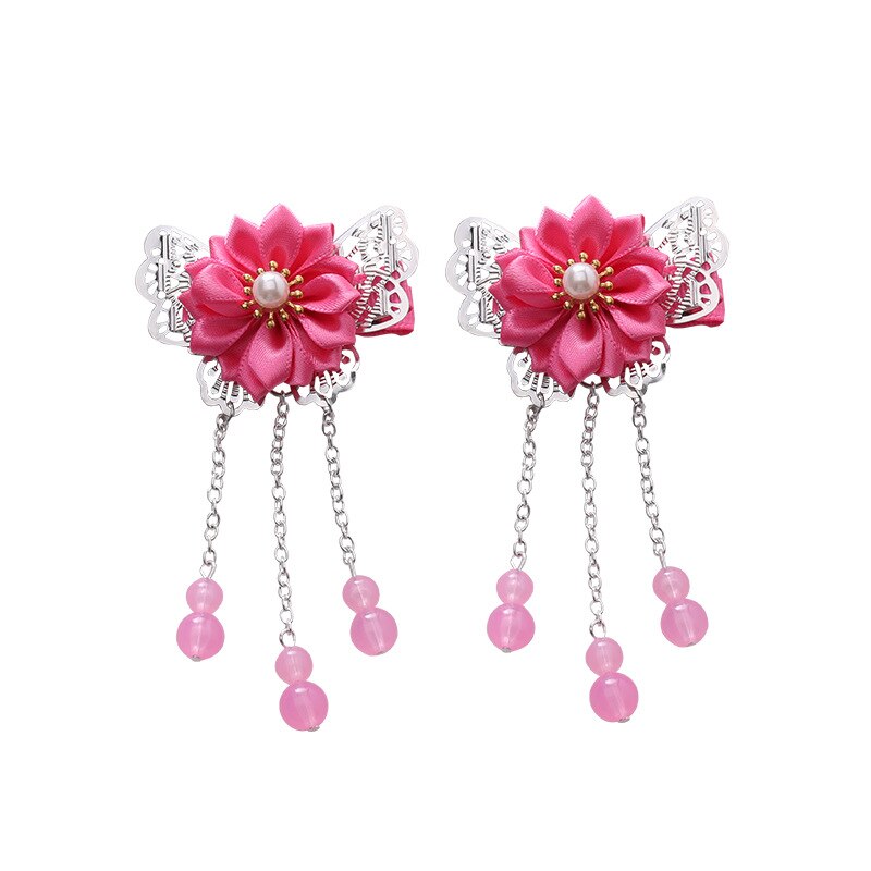 UNGEZÄHMTEN 1pc/2 stücke Der Antike Chinesische Haarnadeln Mädchen Blumen Haar Kamm Clip Quaste Haar Pins Kinder Baby Headwear haar Zubehör – Bild 6