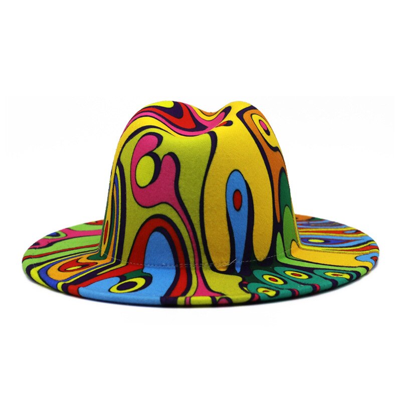 Unisex Panama fedoras hut für frauen und männer Krawatte Gefärbt fühlte hut mode dame hut bowler hut großhandel breiter krempe kirche hut – Bild 4