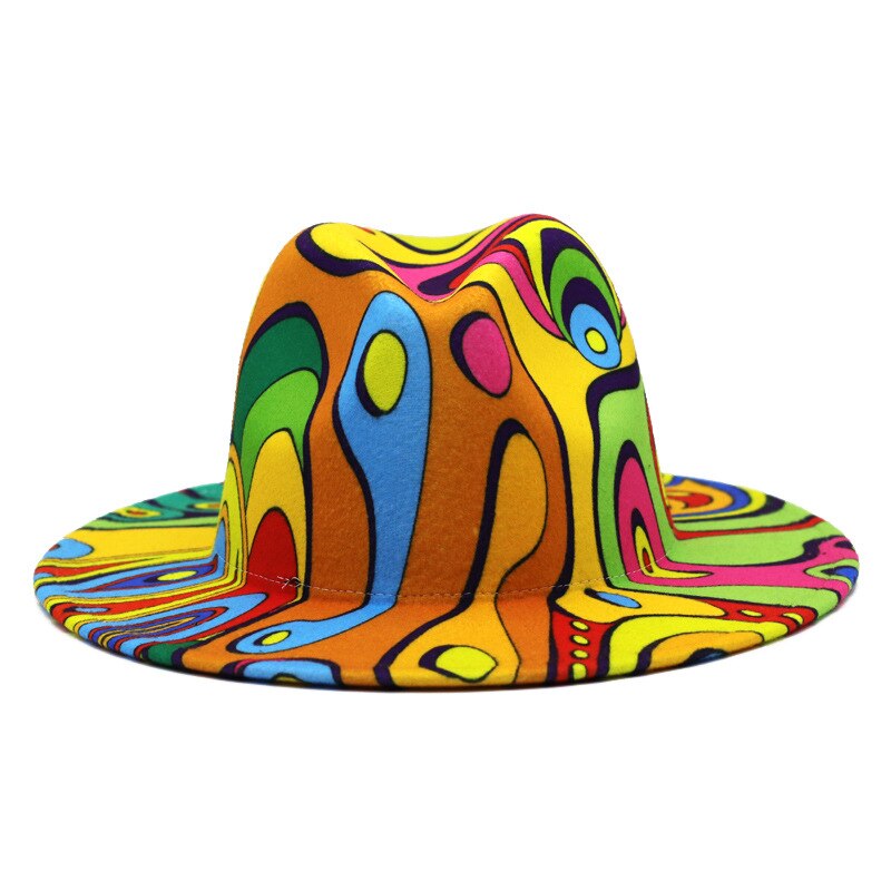 Unisex Panama fedoras hut für frauen und männer Krawatte Gefärbt fühlte hut mode dame hut bowler hut großhandel breiter krempe kirche hut – Bild 5