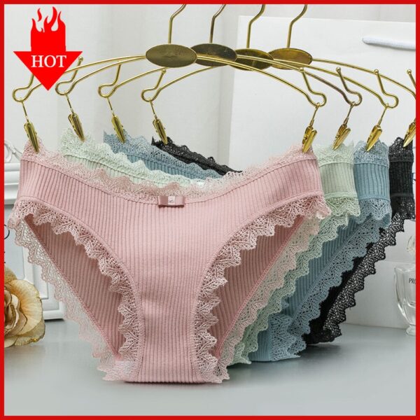 VDOGRIR Sexy frauen Baumwolle Höschen Weibliche Spitze Panty Unterwäsche Frauen Dessous Nahtlose Schriftsätze Dame Unterhose Komfortable Tanga