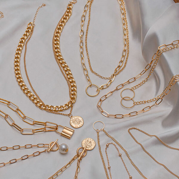 Vintage Gold Ketten Auf Die Hals Choker Halsketten Für Frauen Mode Punk Ästhetischen Multi-schicht Halskette Weibliche Schmuck 2021 trend