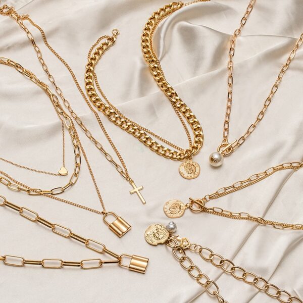 Vintage Multi-schicht Münze Kette Choker Halskette Für Frauen Weibliche Gold Farbe Mode Porträt Chunky Kette Halsketten 2021 Schmuck