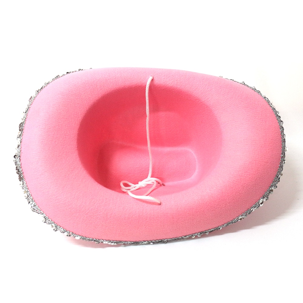 Westlichen Stil Tiara Cowgirl Hut für Frauen Mädchen Rosa Tiara Cowgirl Hut Cowboy Kappe Urlaub Kostüm Party Hut – Bild 4