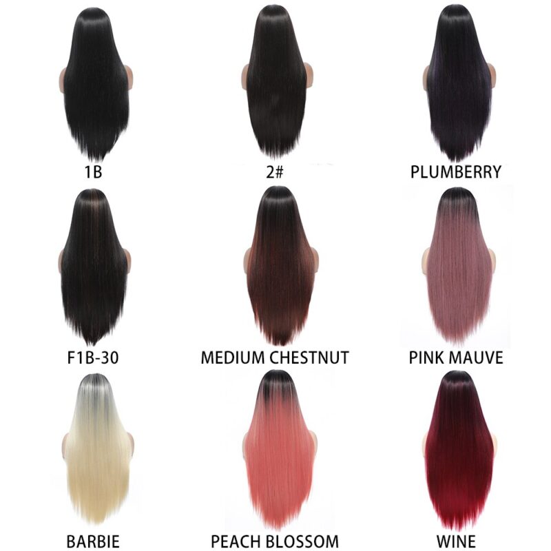 X-TRESS Ombre Rote Perücke Synthetische Spitze Front Perücken Für Schwarze Frauen Weichen Roten Wein Lange Gerade Freien Teil Spitze Perücke mit Baby Haar – Bild 5