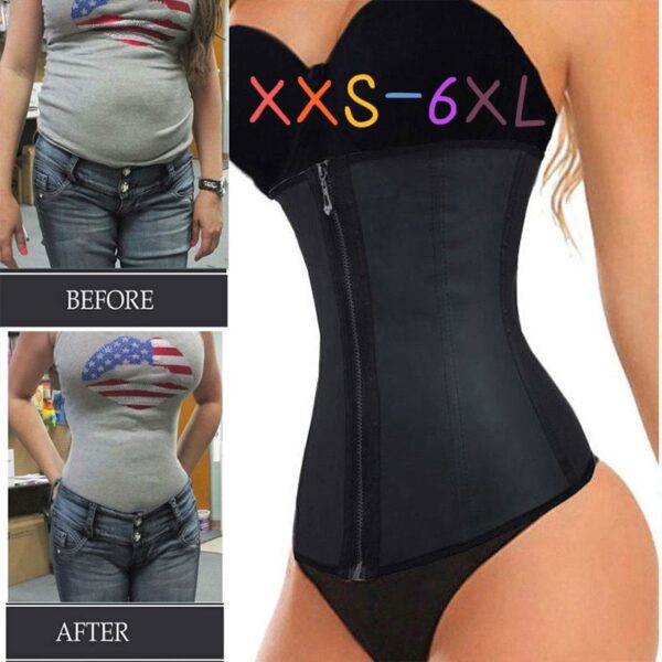XXS-6XL Korsett Body Shaper Latex Taille Trainer Cincher Zipper Unterbrust Gewicht Verlust Abnehmen Shapewear Sanduhr Gürtel Frauen Plus