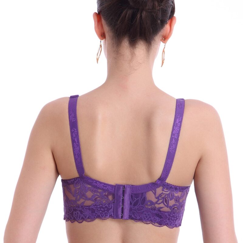 Xianqifen 40 90 46 unterwäsche plus große größe bügel top bh bralette spitze Sexy frauen bh deutet tiefem V büstenhalter C D tasse – Bild 4