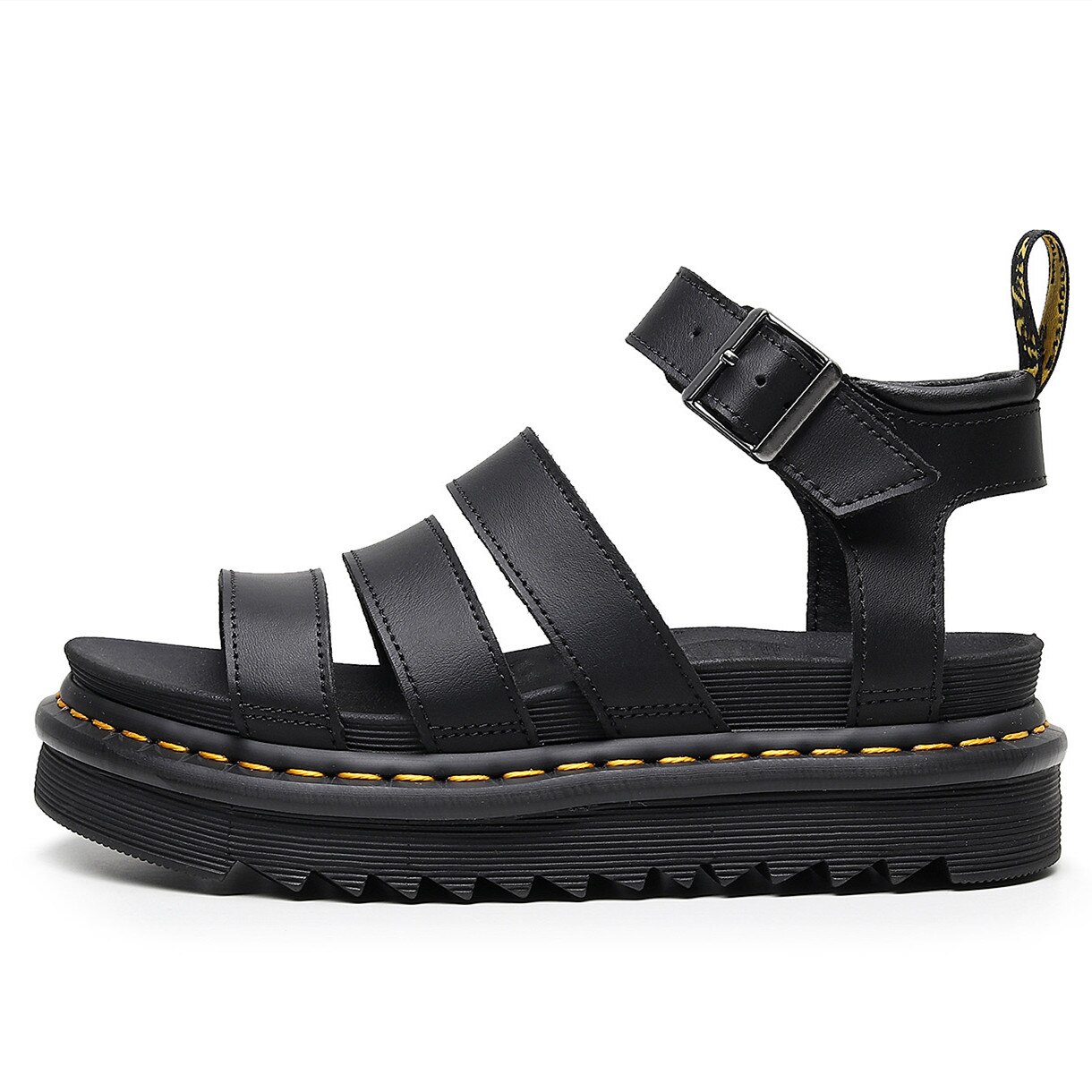 YISHEN 2021 Sommer Martens Schuhe Frau Wohnungen Plattform Sandalen Frauen Weiche Leder Casual Offene spitze Dicken Boden Keile Frauen Schuhe – Bild 2