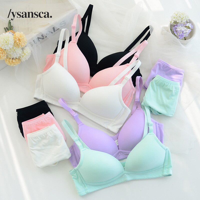 YSANSCA neue mode sexy frauen bh und slip set mädchen baumwolle push-up bhs unterwäsche anzug EINE B gleichen tasse 5 farbe büstenhalter sets – Bild 6
