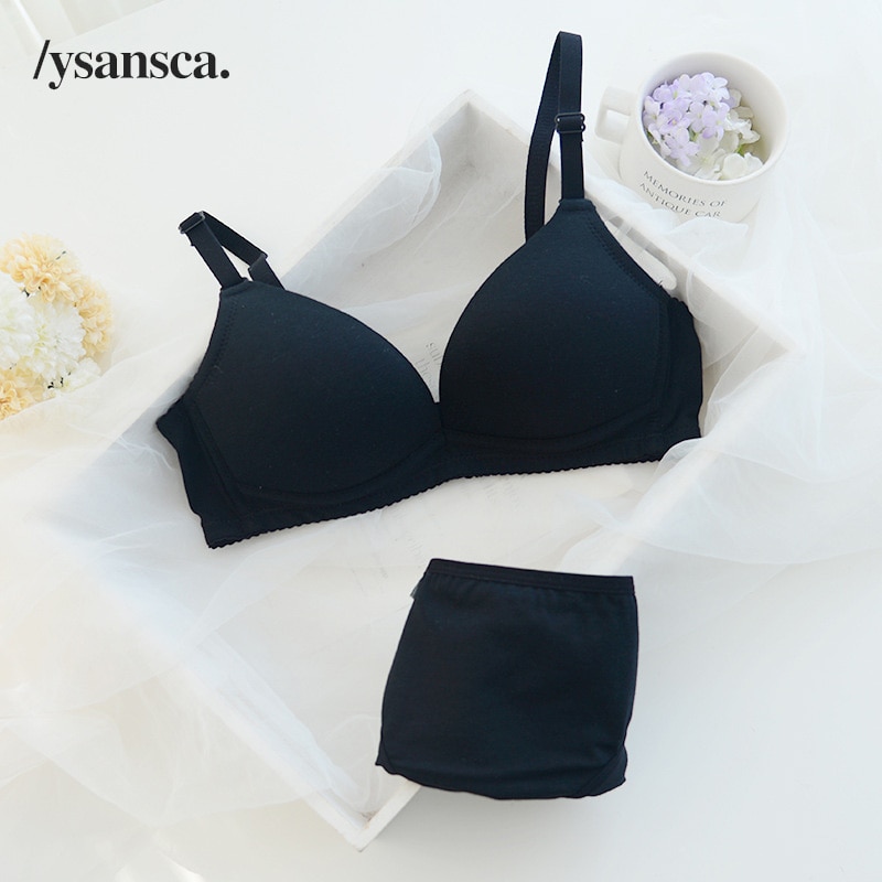 YSANSCA neue mode sexy frauen bh und slip set mädchen baumwolle push-up bhs unterwäsche anzug EINE B gleichen tasse 5 farbe büstenhalter sets