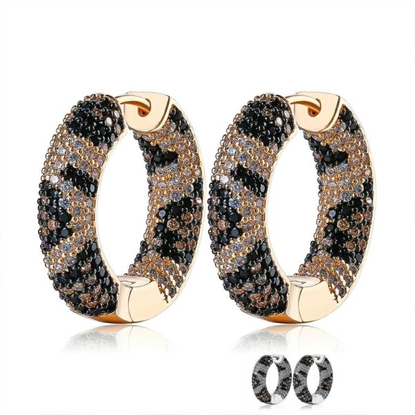 ZEMIOR Kpop Ohrringe Für Frauen Mixed Farbe Voller Zirkonia Goldene Kreis Hoop Ohrring Weibliche Mode Cobra CZ Partei Schmuck