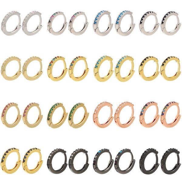 ZHUKOU 13x14mm ein paar kristall hoop ohrringe für frauen schmuck DIY kleine ohrringe haken schmuck zubehör machen modell: VE82