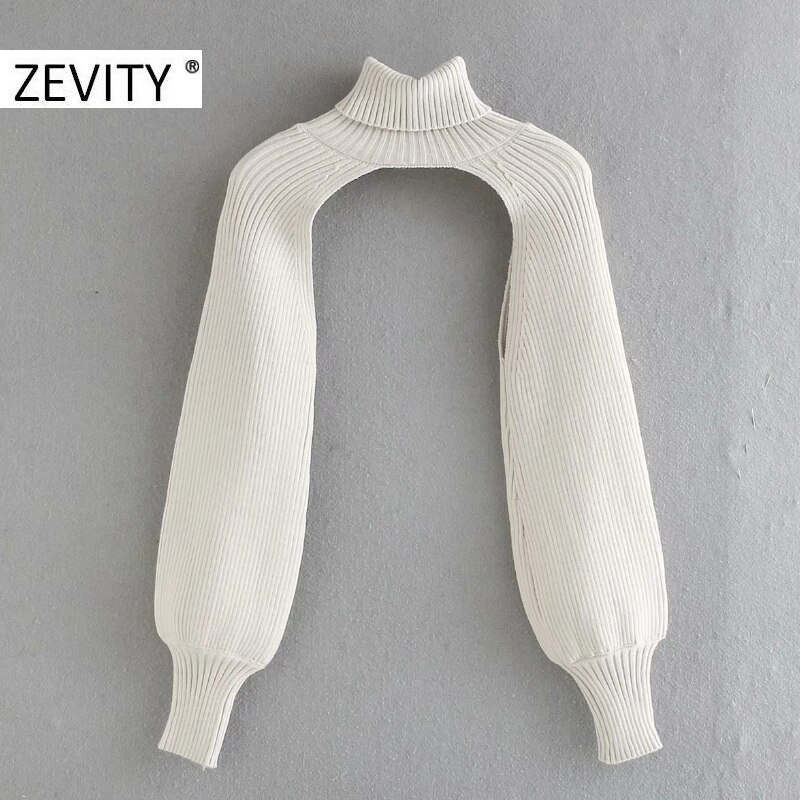 Zevity Neue Frauen Rollkragen Kragen langarm Stricken Pullover Femme Chic design Casual Pullover High Street Damen Tops S434 – Bild 3