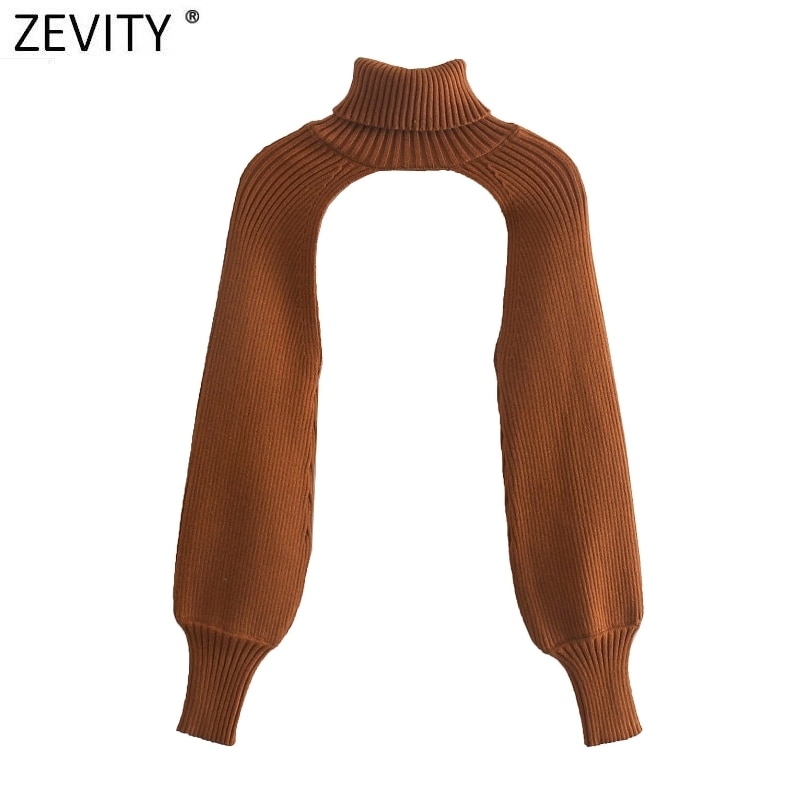 Zevity Neue Frauen Rollkragen Kragen langarm Stricken Pullover Femme Chic design Casual Pullover High Street Damen Tops S434