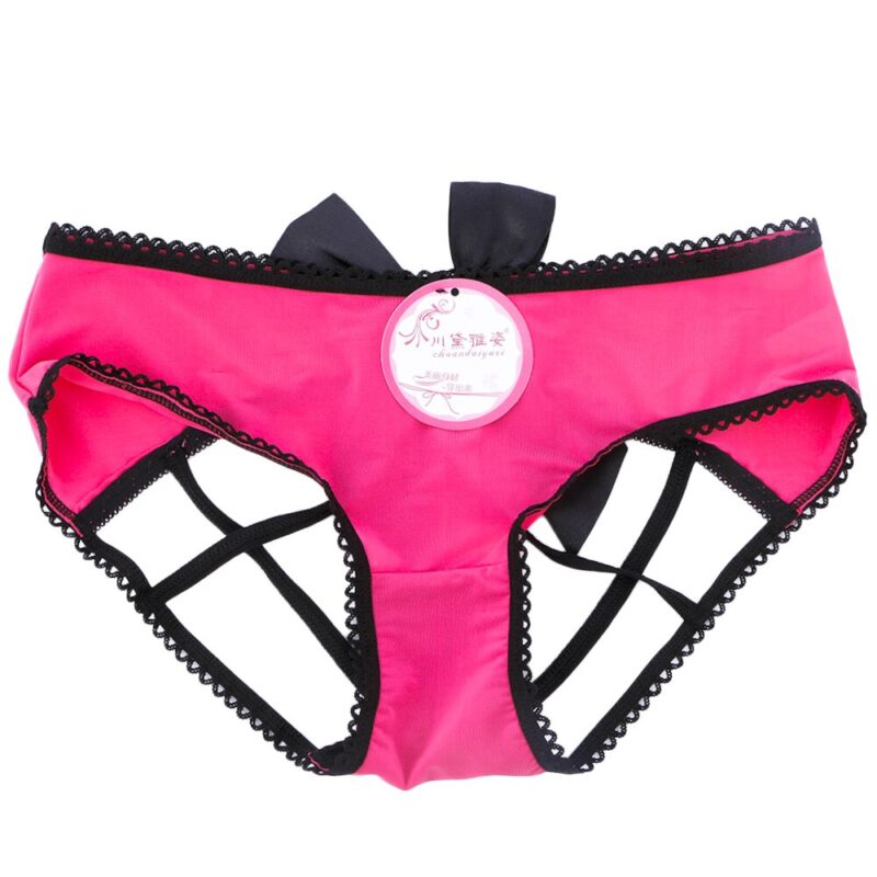 Öffnen Hintern Briefs Frauen Sexy Aushöhlen Spitze Bandage G-string Floral Höschen Damen Ouvert Sexy Tanga – Bild 3