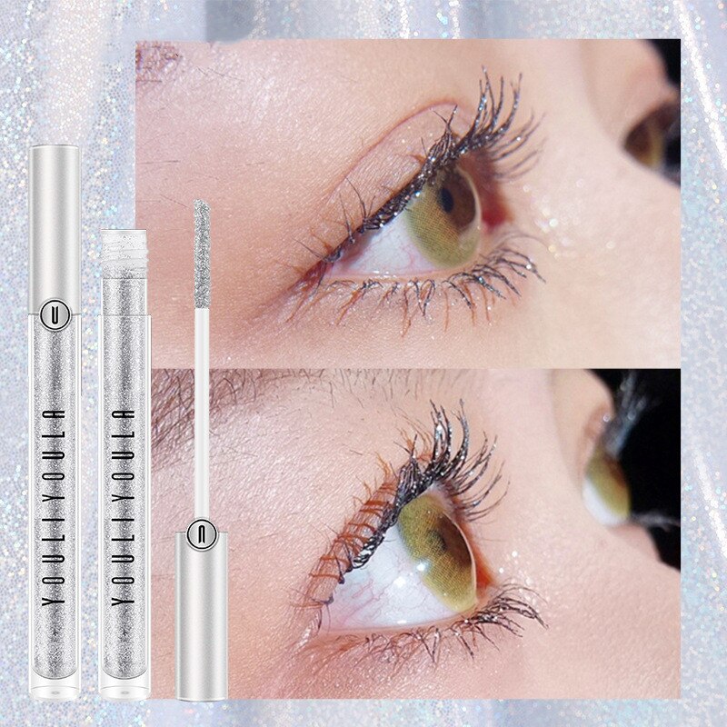 1pc diamant glitter mascara schnell trocken wasser tropfen make-up lang anhaltende wasserdichte curling dicken glänzenden wimpern mascara – Bild 3