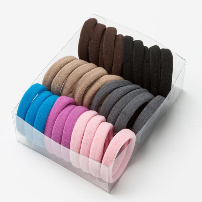 30 stücke Elastische Haar Zubehör Für Frauen Kinder Schwarz Rosa Blau Gummi Band Pferdeschwanz Halter Gum Für Haar Krawatten Scrunchies haarband – Bild 3