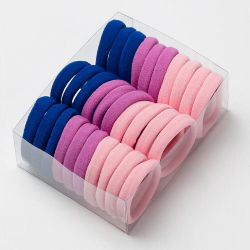 30 stücke Elastische Haar Zubehör Für Frauen Kinder Schwarz Rosa Blau Gummi Band Pferdeschwanz Halter Gum Für Haar Krawatten Scrunchies haarband – Bild 5