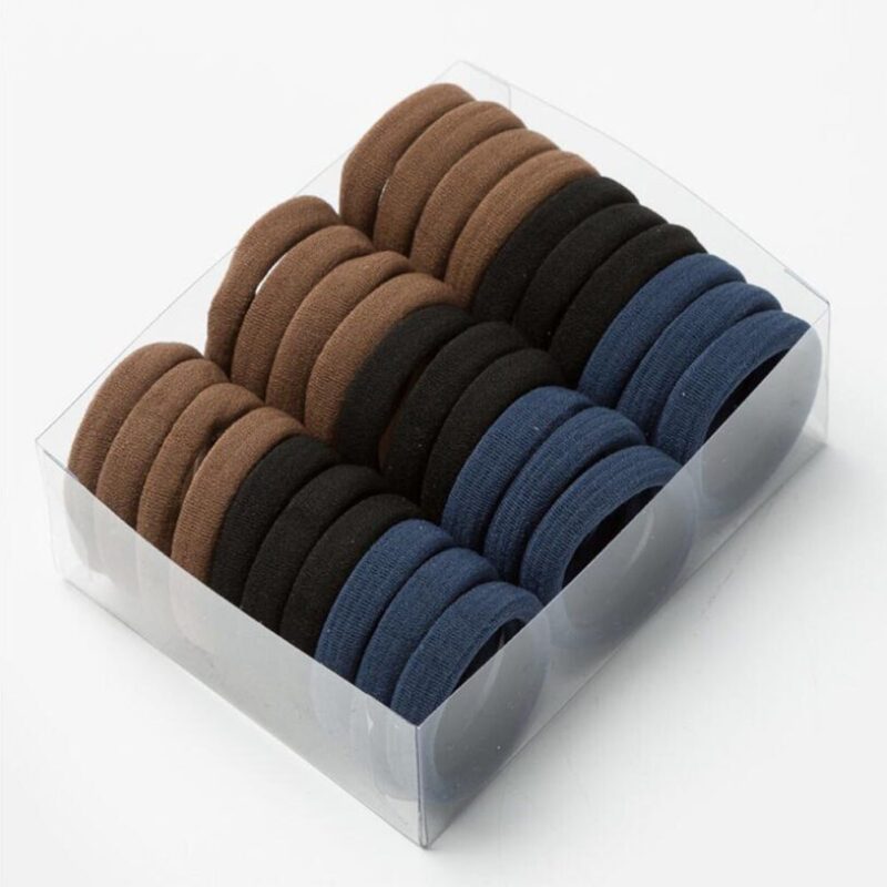 30 stücke Elastische Haar Zubehör Für Frauen Kinder Schwarz Rosa Blau Gummi Band Pferdeschwanz Halter Gum Für Haar Krawatten Scrunchies haarband – Bild 6