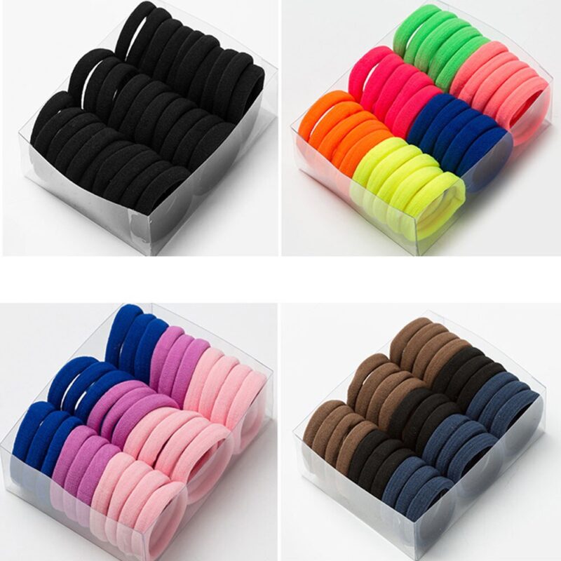 30 stücke Elastische Haar Zubehör Für Frauen Kinder Schwarz Rosa Blau Gummi Band Pferdeschwanz Halter Gum Für Haar Krawatten Scrunchies haarband – Bild 2