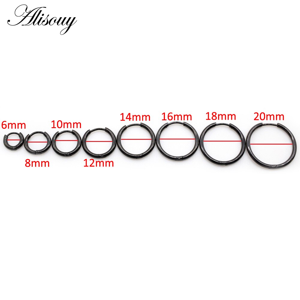 Alisouy 2 stücke Edelstahl 1.6/2/2.5/3/5mm Dicke Frauen Männer Kreis Clip Runde Hoop Ohrringe Ohr Helix Punk Piercing Schmuck – Bild 3