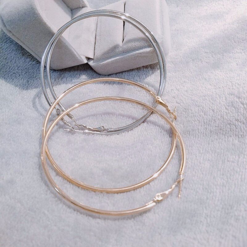 BLIJERY Trendy Große Creolen Große Glatte Kreis Ohrringe Basketball Brincos Promi Marke Schleife Ohrringe für Frauen Schmuck – Bild 4