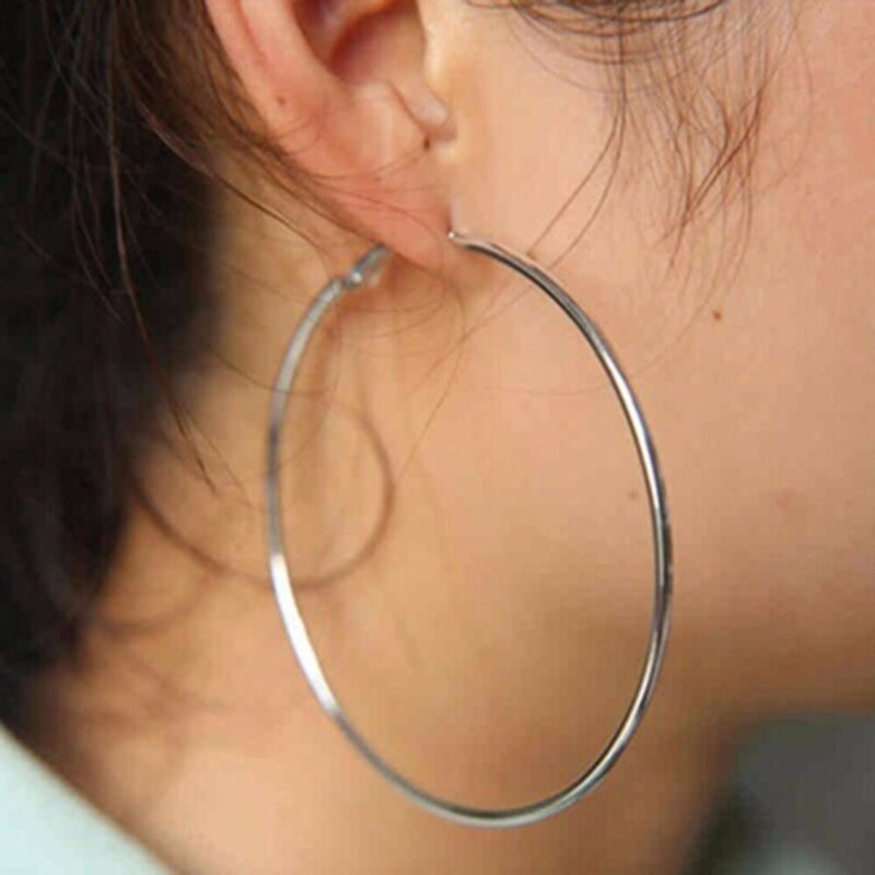 BLIJERY Trendy Große Creolen Große Glatte Kreis Ohrringe Basketball Brincos Promi Marke Schleife Ohrringe für Frauen Schmuck – Bild 2