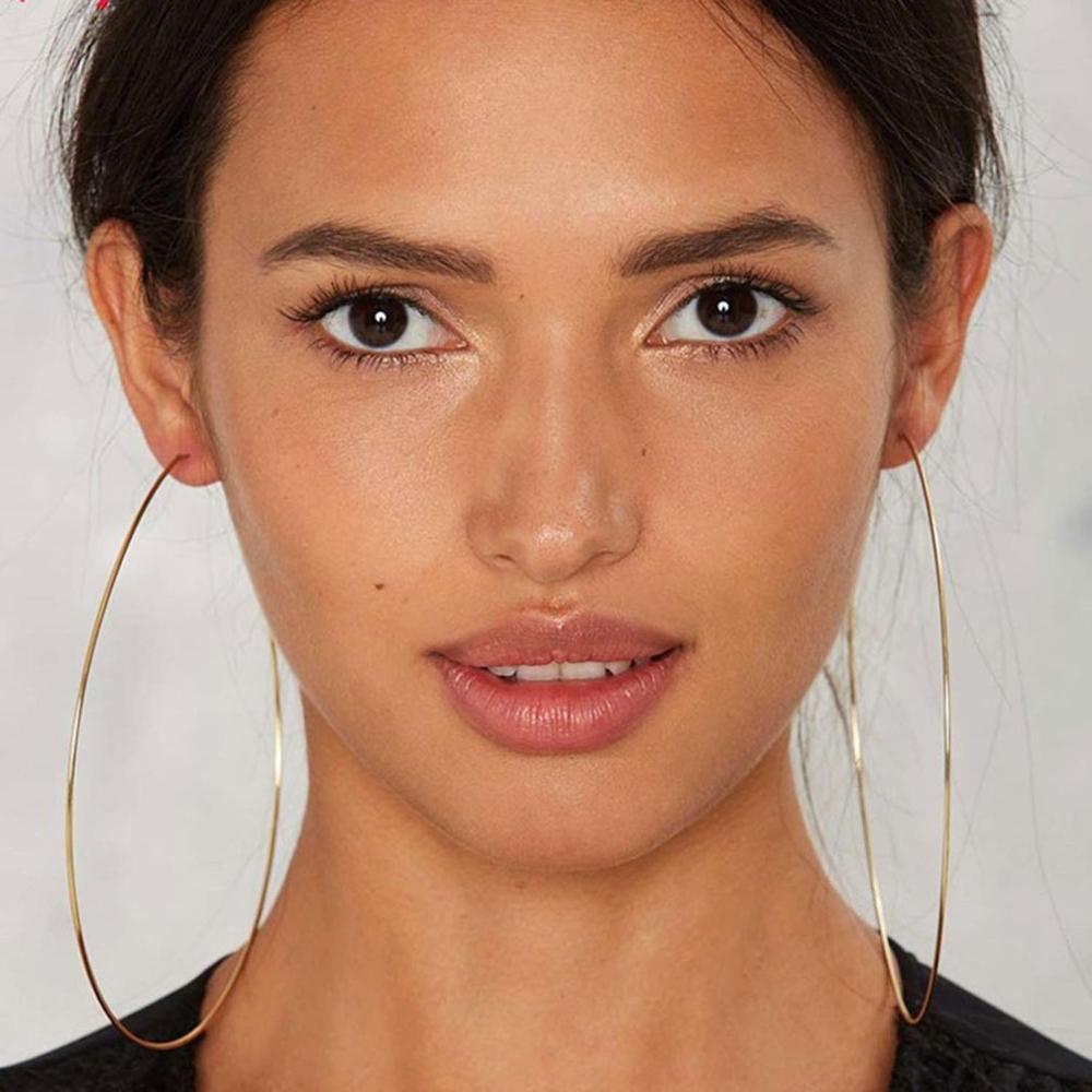 BLIJERY Übertrieben 12cm Super Große Hoop Ohrringe Glatte Große Kreis Ohrringe für Frauen Erklärung Schmuck Boucles d'oreilles – Bild 2