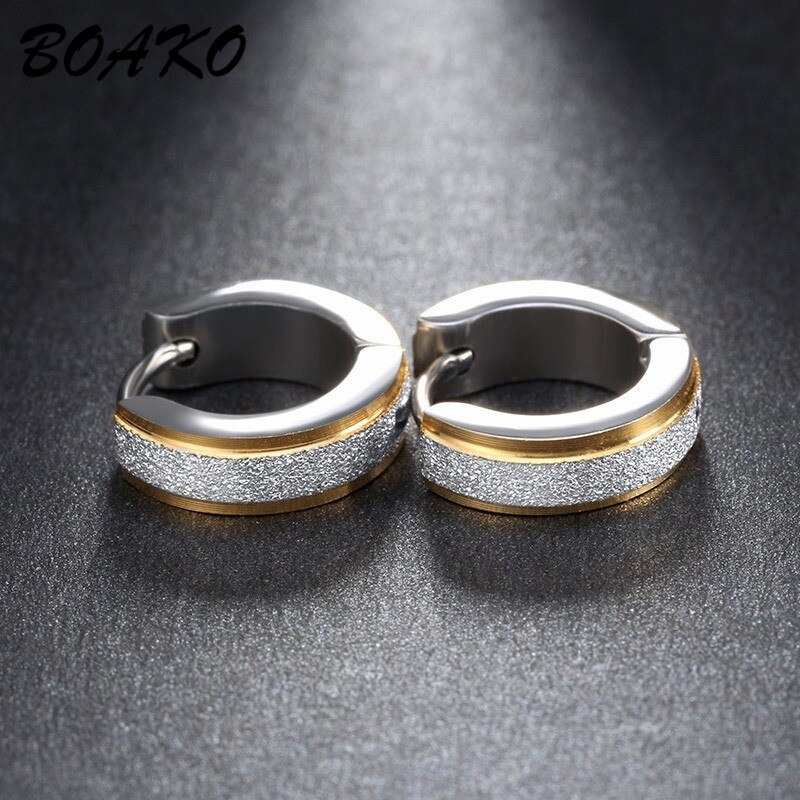BOAKO Kleine Hoop Ohrringe Edelstahl Piercing Runde Huggies Ohrring Für Frauen Männer Ohr Ringe Clip Gold Farbe Kreis Ohrringe – Bild 4