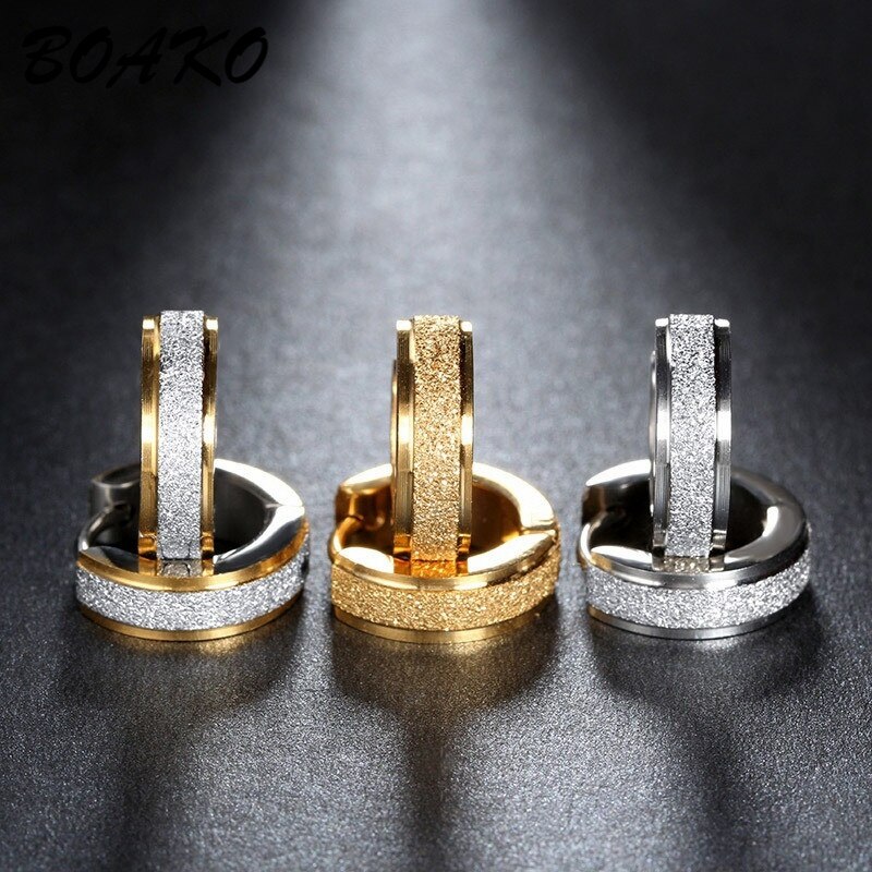 BOAKO Kleine Hoop Ohrringe Edelstahl Piercing Runde Huggies Ohrring Für Frauen Männer Ohr Ringe Clip Gold Farbe Kreis Ohrringe – Bild 5