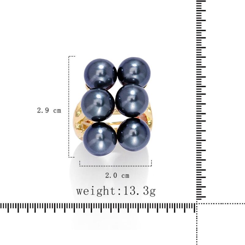 Cring Coco Gold Überzogene Ring Fashion Black Pearl Hawaiian Ringe Für Frauen Großhandel Preis Frangipani Herz Schildkröte Ring Schmuck – Bild 3