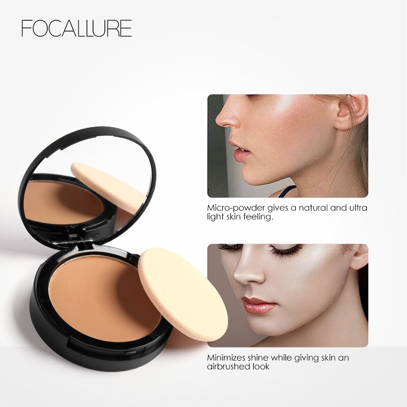 FOCALLURE 3 Farben Machen Up Gesicht Pulver Bronzer Highlighter Shimmer Erhellen Palette Kontur Make-Up Kosmetik Gesicht Gedrückt Pulver – Bild 4