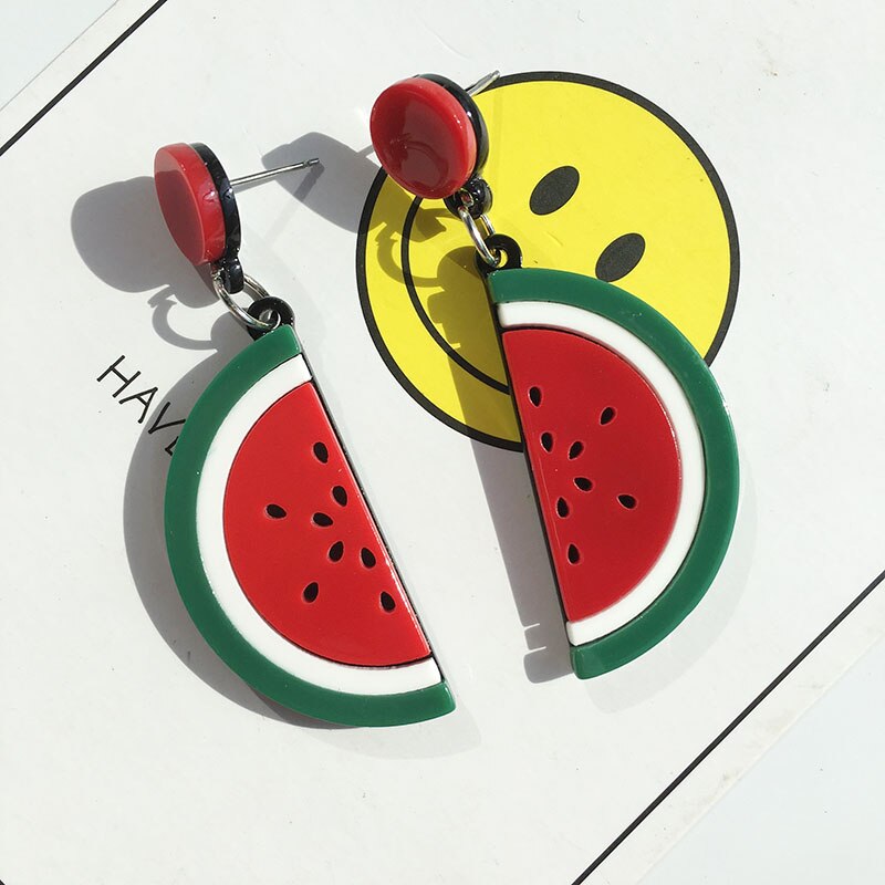 FishPeach Geometrische Red Lippen Blumen Früchte Übertrieben Lange Acryl Ohrringe Für Frauen Punk Nacht Club Pendientes Schmuck – Bild 5