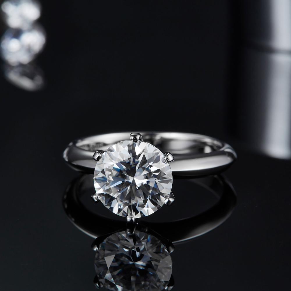 GEM'S BALLETT 925 Sterling Silber Moissanite Ring 1ct 2ct 3ct Runde Moissanite Diamant Solitaire Verlobung Ringe Für Frauen – Bild 4