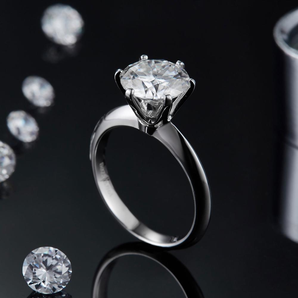 GEM'S BALLETT 925 Sterling Silber Moissanite Ring 1ct 2ct 3ct Runde Moissanite Diamant Solitaire Verlobung Ringe Für Frauen – Bild 5