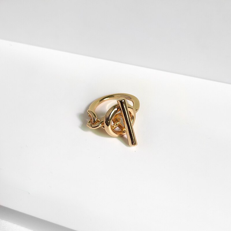GHIDBK Höhlte Dick Chunky Erklärung Ketten Ringe für Frauen Minimalistischen Einzigartige Design OT Ring Street Style Ins Ring Großhandel – Bild 6