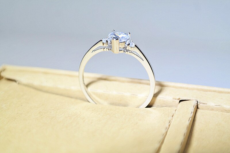 Geschenk der Liebe Frauen Mädchen 100% Solide 925 Silber Herz Form Zirkonia Engagement Ringe Ringe Größe 3 4 5 6 7 8 9 10 11 12 13 – Bild 5
