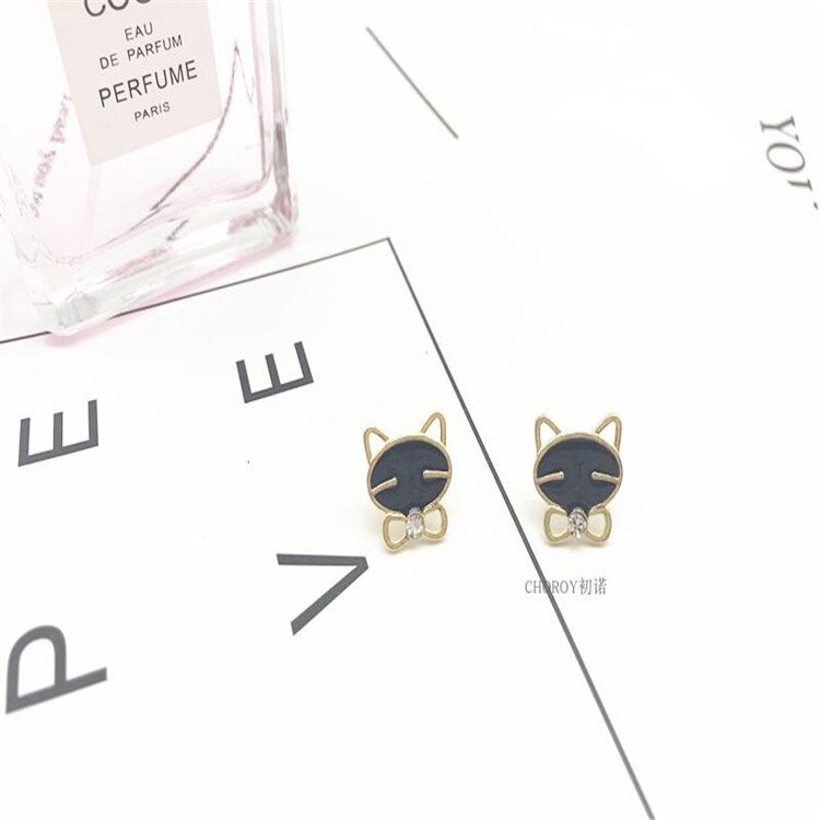 Heißer Ohrringe Mode Schmuck 1 Paar Schwarz Lächeln Katze Hohe-Grade Weibliche Ohrringe Trendy Stil Einzigartige Entwickelt – Bild 3