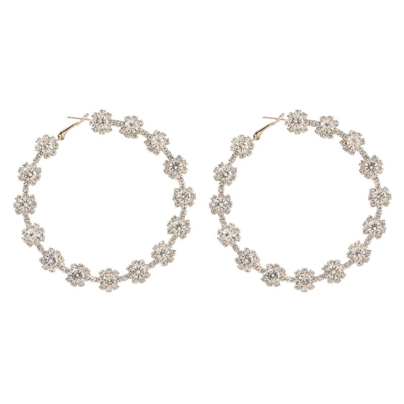 JIJIAWENHUA Neue Luxus Imitation Ring-förmigen Strass Ohrringe Damen Modeschmuck Boho Serie Maxi Ohrringe Zubehör – Bild 5