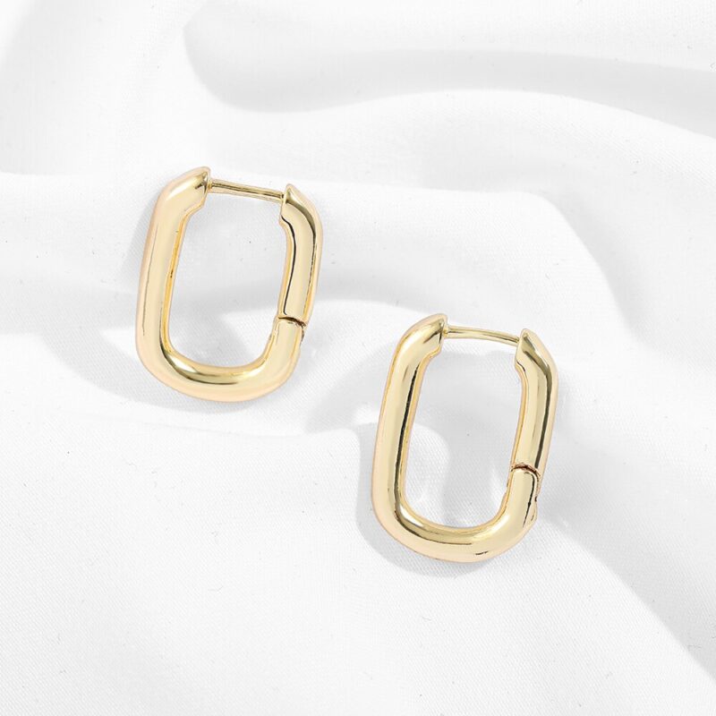 Minimalistischen Starke Geometrische Hoop Ohrringe für Frauen Mode Punk Gold Chunky Kreis Runde Erklärung Ohrringe – Bild 4