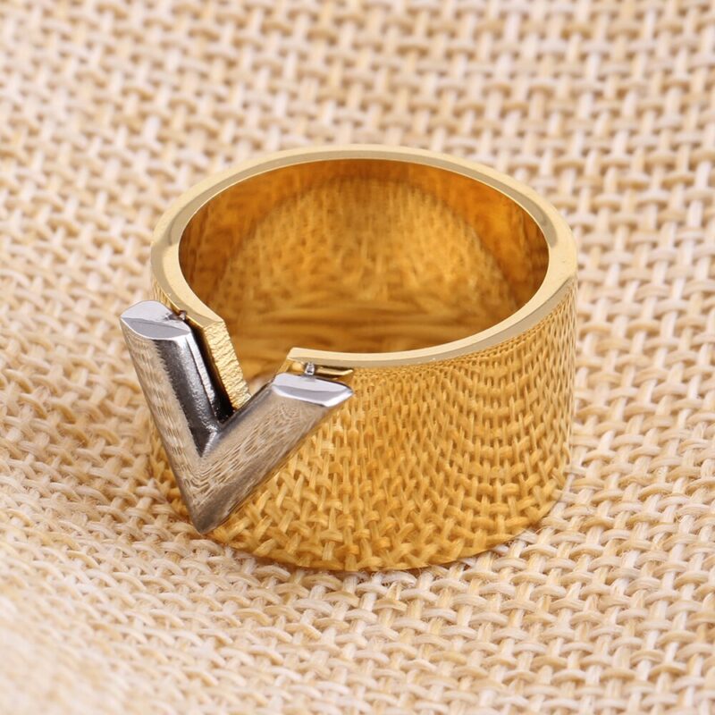 Mode Berühmte Marke Frauen Ring Schmuck Doppel Farbe Gold Anillos Mujer Femmel Titan Stahl Hohe Poliert Luxus – Bild 4