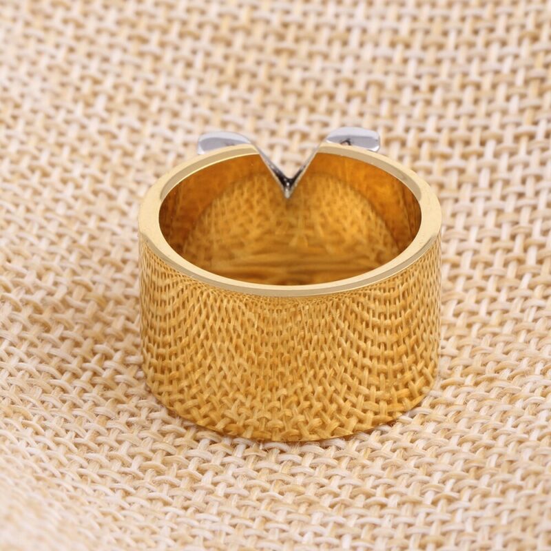 Mode Berühmte Marke Frauen Ring Schmuck Doppel Farbe Gold Anillos Mujer Femmel Titan Stahl Hohe Poliert Luxus – Bild 5