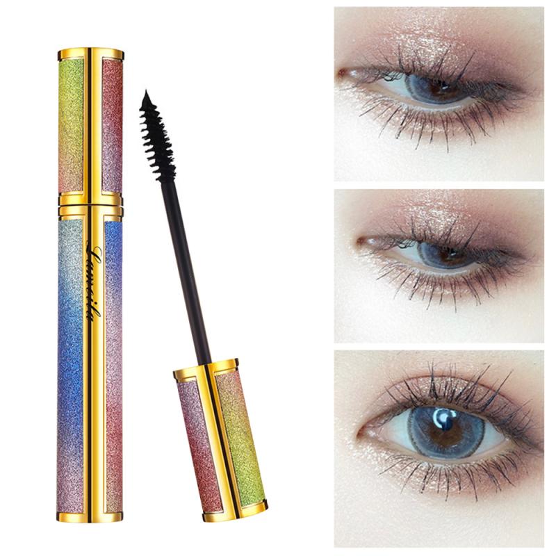 Seide faser mascara wasserdicht quick dry natürliche weiche lange wimpern make-up mascara schwarz dicken wimpern kosmetik wimpern creme – Bild 3