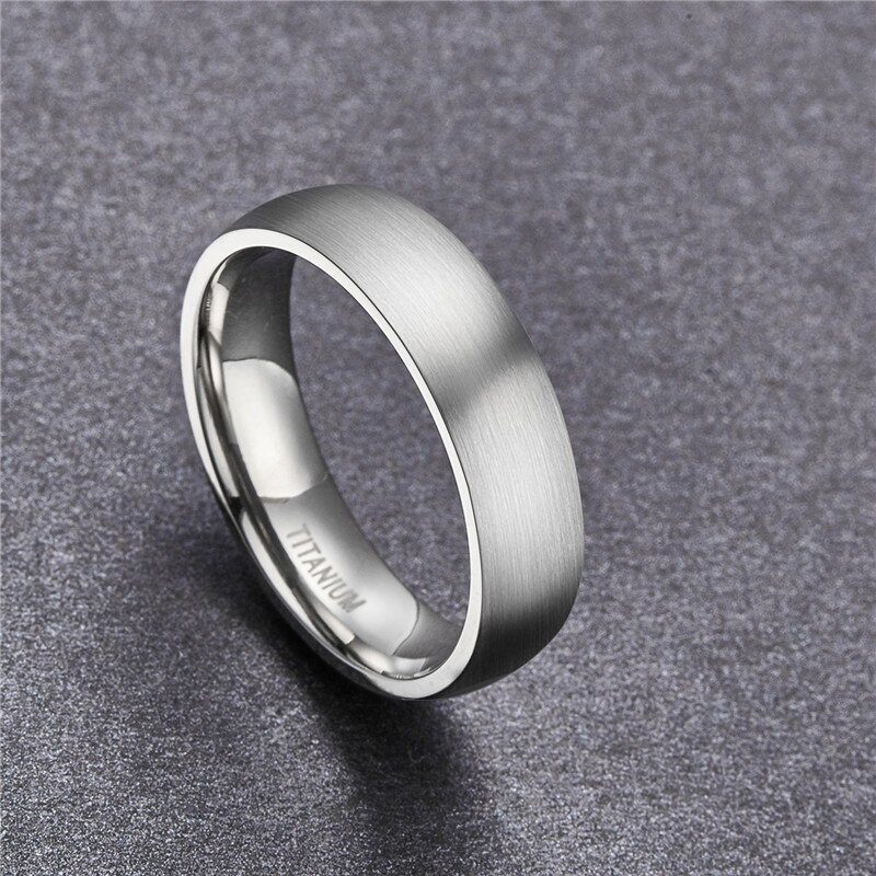 Tigrade 4/6/8mm Gebürstet Einfache Silber Farbe Titan Ring Männer Hohe Poliert Wedding Band Engagement Ringe frauen Männlichen Schmuck – Bild 4