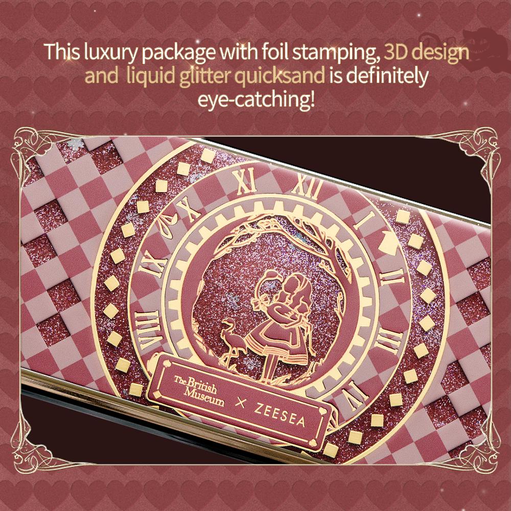 ZEESEA Britischen Museum 12-Farbe アイシャドウ Lidschatten-palette "Alice im Wunderland" Serie Treibsand Drucken Matte Glitter – Bild 3