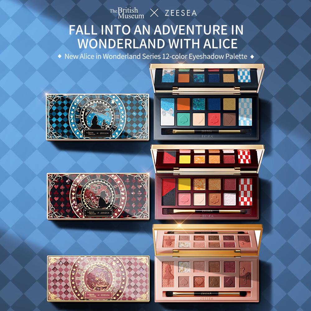 ZEESEA Britischen Museum 12-Farbe アイシャドウ Lidschatten-palette "Alice im Wunderland" Serie Treibsand Drucken Matte Glitter – Bild 2